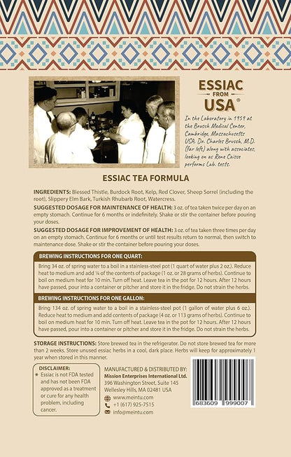MEINTU Organic Essiac Tea 8 Herb Powder Formula Sheep Sorrel with 20% Root - 4 oz Stand-Up Airtight Zipper Pouch