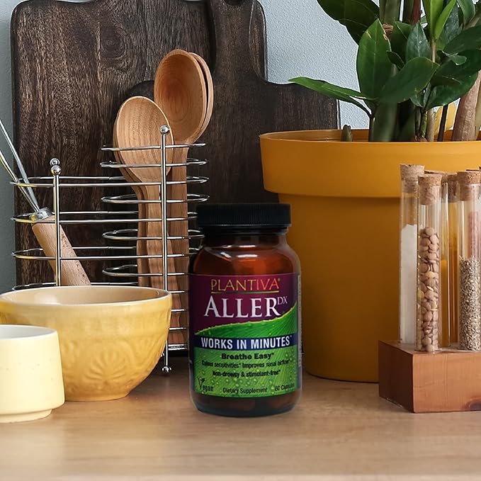 AllerDx Natural Herbal Seasonal Support Supplement - Non-Drowsy, Stimulant Free, Fast-Acting Respiratory Support - 60 Capsules