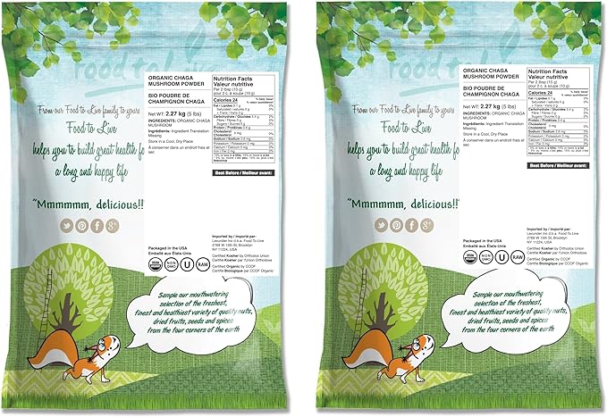 Organic Chaga Mushroom Powder, 10 Pounds – All Natural Vegan Superfood for Immunity and Holistic Wellness. Rich in Antioxidants and Nutrient-Packed. Non-GMO. 100% Pure. Kosher