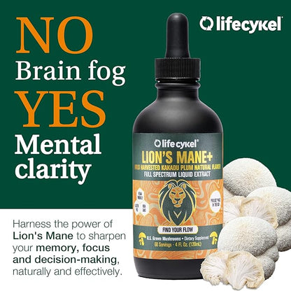 Life Cykel This is It Pack - Chaga, Lions Mane & Cordyceps Mushroom Extract - Full-Spectrum Mushroom Tincture for Energy, Mental Clarity & Immune Support - Vegan, Non-GMO- 2Fl/Oz Per Bottle