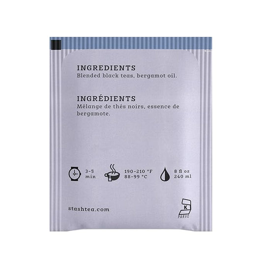 Stash Tea Earl Grey Black Tea, Box of 100 Tea Bags (Packaging May Vary)