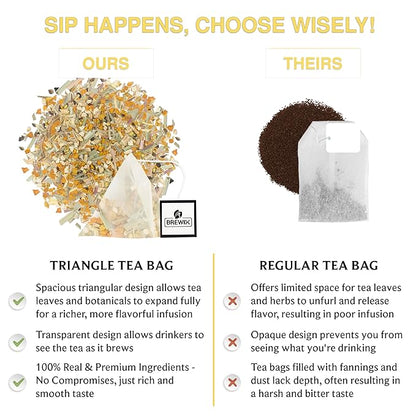 BREWIX, Turmeric Tea with Ashwagandha Root (30 Plant Based Tea Bags) Herbal Tea For Health & Wellbeing, Caffeine Free & Naturally Gluten Free | Supports Restful Sleep