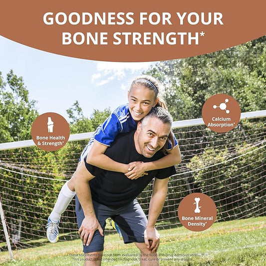 Bone Xtra - Vegan Bone Strength Formula for Stronger Bones, Plant-based Calcium from Marine Algae, Vitamins D3, Vitamin K2, Magnesium, Phosphorus & More for Teens, Adults - 2 Months Supply | 2 Pack