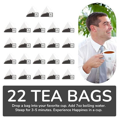 BREWIX, Earl Grey Tea Bags (22 Pyramid Tea Bags) Long Leaf Indian Black Tea with Bergamot, Packed in Resealable Ziplock Pouch | Black Tea with Bergamot