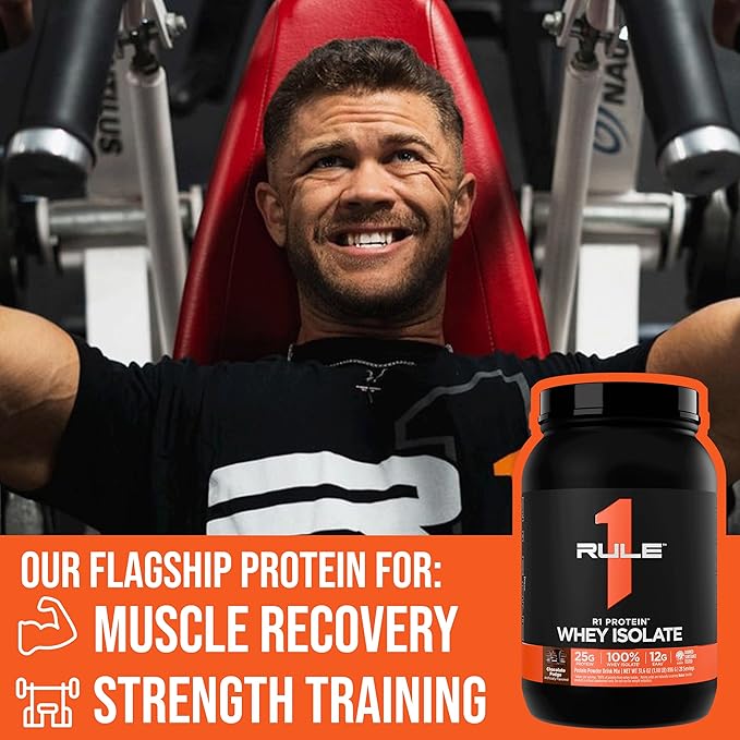 Rule 1 R1 Protein Whey Isolate - with 25g Protein & 6g BCAA Exclusively from Isolated & Hydrolyzed Sources for Workout Recovery (2 Pounds*, Café Mocha)