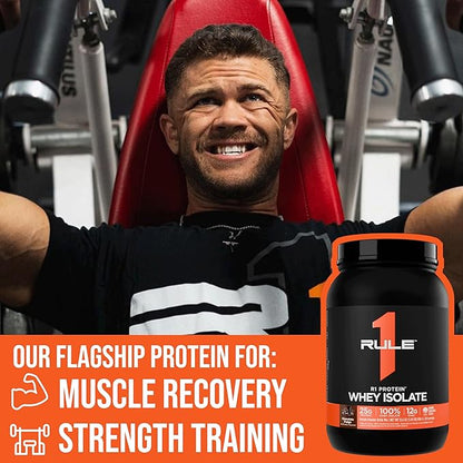 Rule 1 R1 Protein Whey Isolate - with 25g Protein & 6g BCAA Exclusively from Isolated & Hydrolyzed Sources for Workout Recovery (2 Pounds*, Café Mocha)