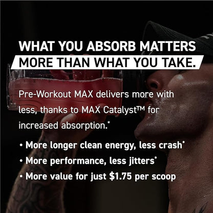 Kaged Pre Workout MAX Powder | Blue Raspberry | Tingle Free, High Stim Pre-Workout | 305 mg Caffeine, Creatine, L-Citrulline | MAXCatalyst for Absorption | Supplements for Men & Women | 20 Servings