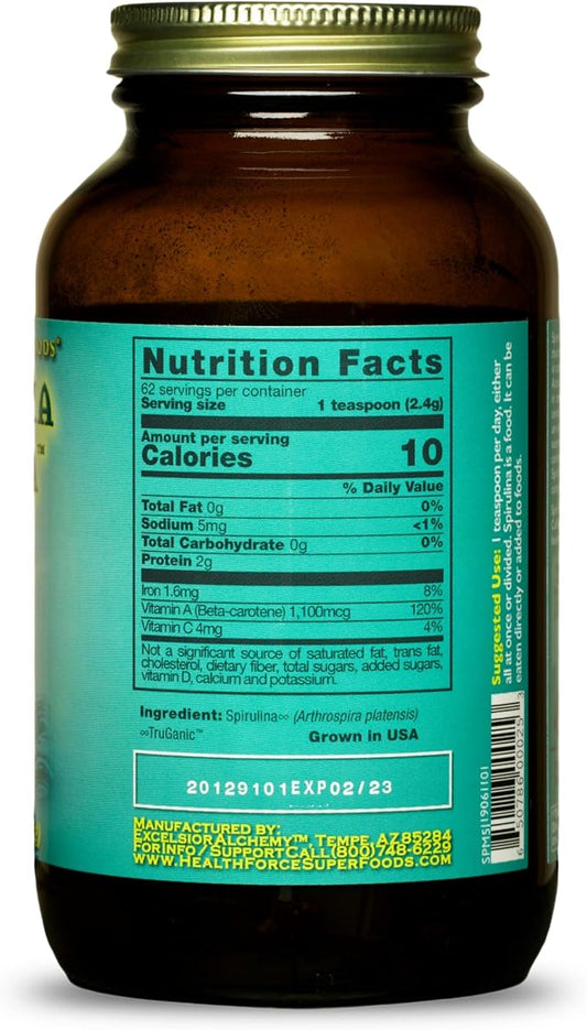 HealthForce SuperFoods Spirulina Manna - Powder - 5.25 Oz