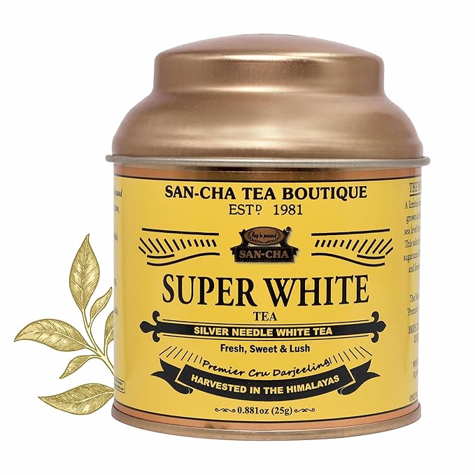 Sancha Tea Boutique Super White Tea | Silver Needle White Tea | 25g Loose Leaves from Darjeeling | Rich in Antioxidants | Sweet & Delicate Luxury Tea