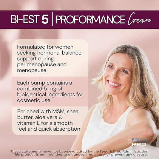 BIOLABS PRO Estro Cream BiEST 5.0 - Bioidentical Max Strength Solution - 5mg Per Pump - Two Month Supply - 3oz