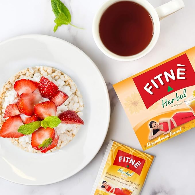 FITNE Chrysanthemum Herbal Tea Senna Infusion Smooth Mild Soothing Beverage Natural Gentle Detox Cleanse No Calories Caffeine Free, 15 Tea Bags
