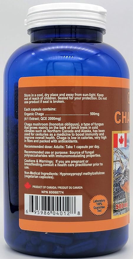 Chaga Gold 500 mg 360 vegecaps (Made in Canada)