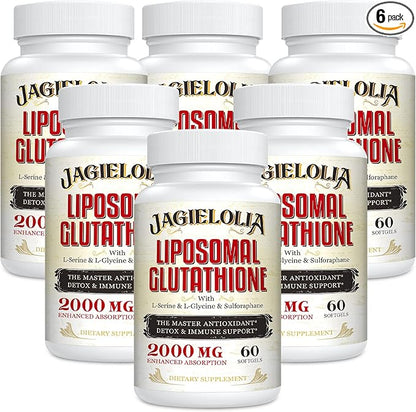 Liposomal Glutathione 2000 mg with L-Serine, L-Glycine & Sulforaphane – Active L-Glutathione Unique Formulation to Enhance Absorption - Master Antioxidant, Detoxifying & Immune | 360 Softgels