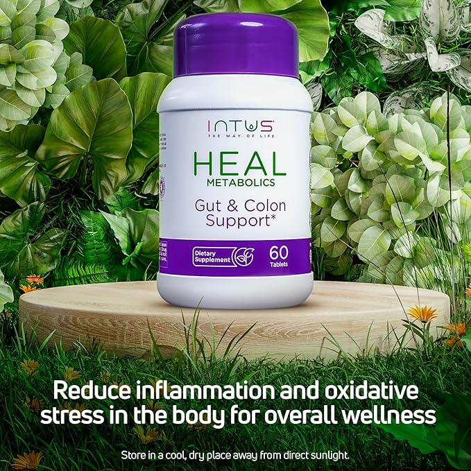 Intus Heal Colon Cleanse and Gut Health Supplement for Women – Ayurvedic Detox Cleanse for Digestive Health – Gut Detox Cleanse & Body Detox for Women – 60 Tablets