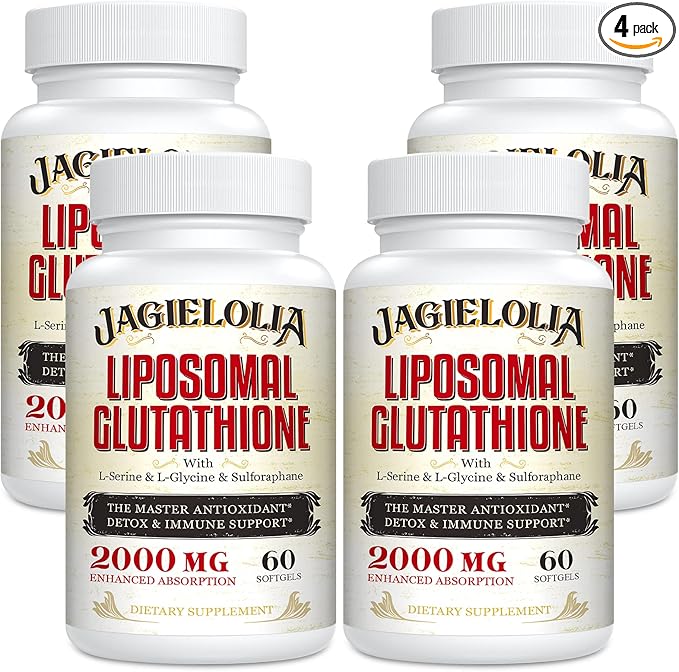 Liposomal Glutathione 2000 mg with L-Serine, L-Glycine & Sulforaphane – Active L-Glutathione Unique Formulation to Enhance Absorption - Master Antioxidant, Detoxifying & Immune | 240 Softgels