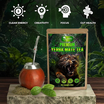 TOG999, Premium 18oz Yerba Mate Tea, Hi-Caffeine, Super-Green Yerba Mate| No Dust| Fresh - Never Aged (Ilex Paraguariensis), Cultivated from Argentina - Rich in Antioxidants and Plant Nutrients.