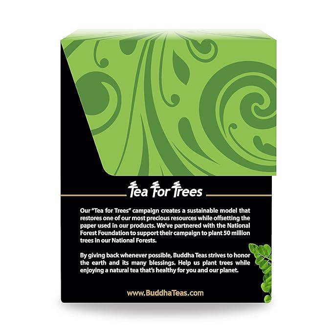 Buddha Teas - Moringa Tea - Herbal Tea - Source of Essential Vitamins & Minerals - Natural Ingredients - Caffeine Free - OU Kosher - 18 Tea Bags (Pack of 1)