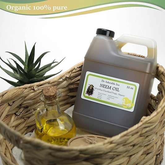 Dr Adorable - 32 oz - Neem Oil - Unrefined 100% Pure Natural Organic Cold Pressed