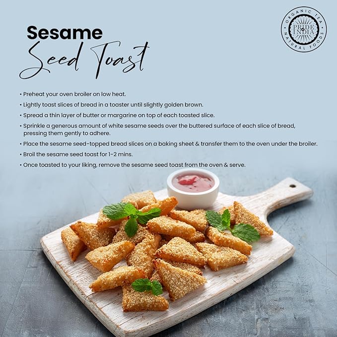 Pride of India | Sesame Seed Whole 2.3 oz (65.20 gm) Small Dual Sifter Bottle | Unhulled & Fresh | Keto-Friendly/Gluten-Free | Rich in Dietary Fiber | Ideal Seasoning for Salads/Sweets/Desserts – Easy to Use