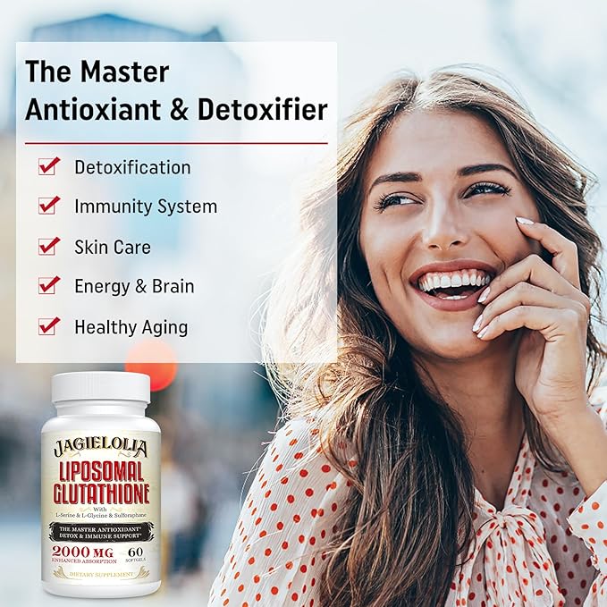 Liposomal Glutathione 2000 mg with L-Serine, L-Glycine & Sulforaphane – Active L-Glutathione Unique Formulation to Enhance Absorption - Master Antioxidant, Detoxifying & Immune | 240 Softgels