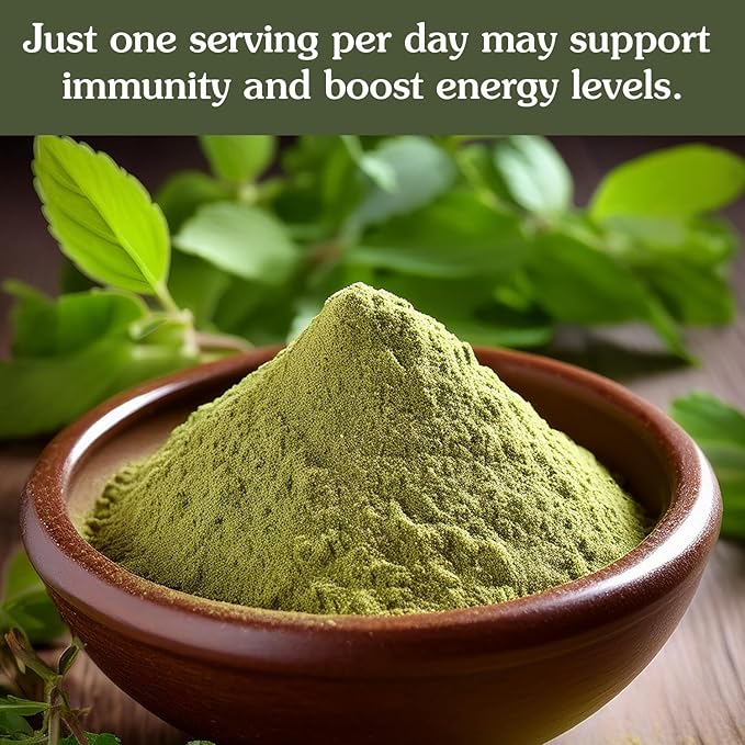 Ancient Roots Tulsi Powder - 100% Pure & Natural, Non-GMO, Gluten-Free, Finely Ground Holy Basil for Teas, Smoothies, and Recipes, 10.5 oz Resealable Bag