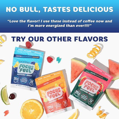 Energy Chews – Trial Size Variety Sample Pack (9 Servings) – 100mg Caffeine + Alpha GPC + L-Theanine + B12, Magnesium – Peach, Green Apple, Strawberry Lemonade Flavors – No Crash or Jitters