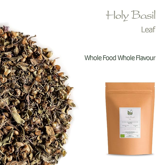 Tulsi Holy Basil Organic Tea - Sweet Green Delicacy - Herbal Thulasi or Tulasi 200g