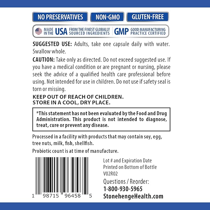 Stonehenge Health Probiotics 70 Billion CFU + 24 Strains, Prebiotic, Dynamic Biotics+ for Women, New Formula for Weight Management, Digestive & Vaginal Support, Delayed Release Shelf Stable Non-GMO