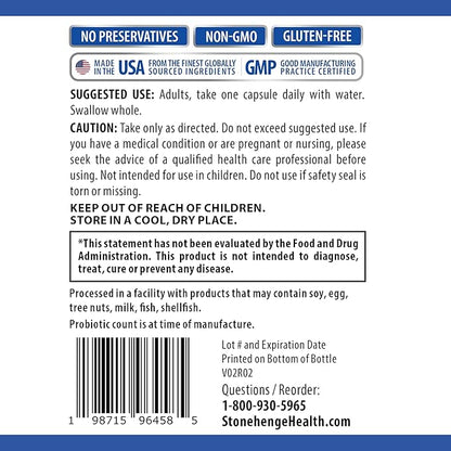 Stonehenge Health Probiotics 70 Billion CFU + 24 Strains, Prebiotic, Dynamic Biotics+ for Women, New Formula for Weight Management, Digestive & Vaginal Support, Delayed Release Shelf Stable Non-GMO