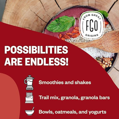 FGO Organic Goji Berries, Large & Chewy, from Ningxia, 32oz (Pack of 1)