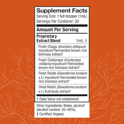 Host Defense Breathe* Extract - Immune & Respiratory Support Mushroom Liquid Supplement - Herbal Lung Health Supplement with Chaga, Reishi & Cordyceps - 1 fl oz (30 Servings)*