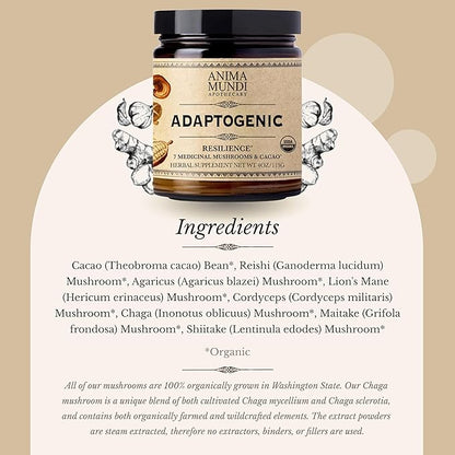 Anima Mundi Apothecary Adaptogenic 7 Mushroom Drops - with Organic Mushroom Extracts - Liquid Immune Support Tincture with Reishi, Lion's Mane, Cordyceps & Chaga Mushroom Liquid Extract (2oz)