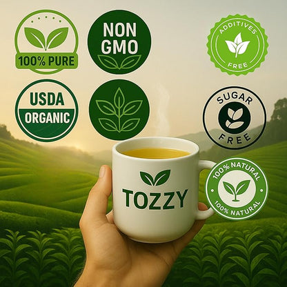 Tozzy Organic Spearmint Tea - 100 Count | Pyramid Tea Bags (Plant-Based & Eco-conscious) | Pure Ingredients