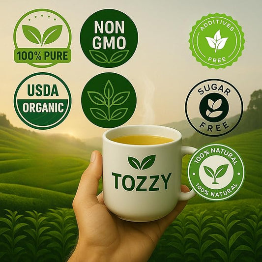 Tozzy Organic Turmeric, Ginger & Cinnamon Tea - 100 Count | Pyramid Tea Bags (Plant-Based & Eco-conscious) | Pure Ingredients