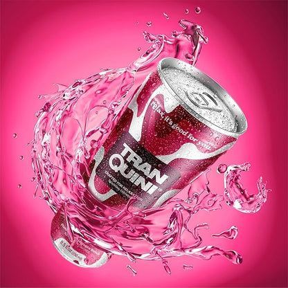 Tranquini Calming Drink With Herbal Adaptogens | Sparkling Water Stress Relief Beverage | Sugar Free, Non Alcoholic, Soda Replacement, Gluten Free, Vegan - 250ml Hibiscus (6 cans)