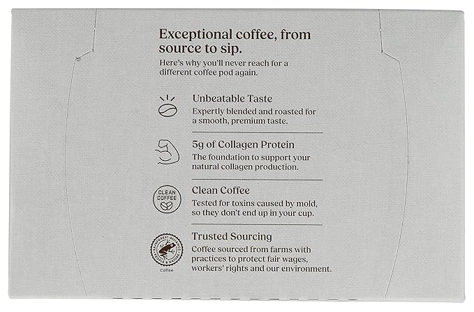 Bulletproof Coffee + Collagen Single-Serve Coffee Pods, 24 Count, Clean Coffee Tested for Toxins, Packaging May Vary