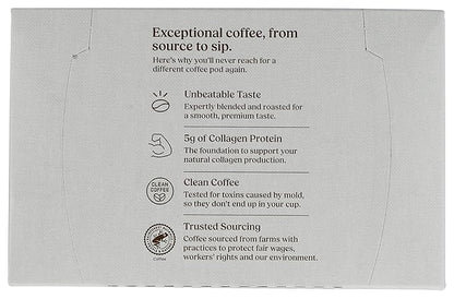 Bulletproof Coffee + Collagen Single-Serve Coffee Pods, 24 Count, Clean Coffee Tested for Toxins, Packaging May Vary