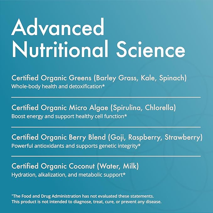 Natura Health Products N-liven Supplement - Organic Superfood Greens Powder Drink - Including Spirulina & Chlorophyll - Premier Blend of Barley Grass, Kale, Spinach, Goji Berry, Raspberry (180 Grams)