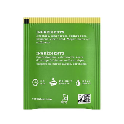 Stash Tea Meyer Lemon Herbal Tea - Naturally Caffeine Free, Non-GMO Project Verified Premium Tea with No Artificial Ingredients, 100 Count (BULK PACKAGING)