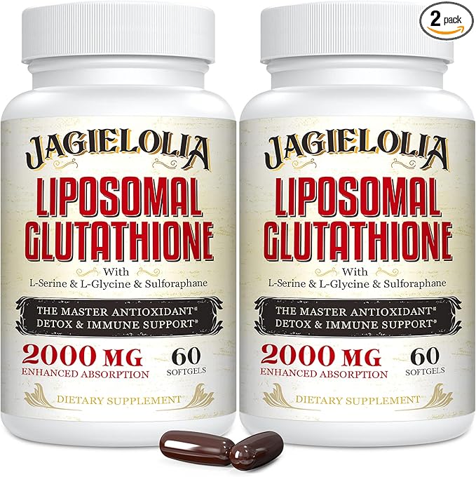 Liposomal Glutathione 2000 mg with L-Serine, L-Glycine & Sulforaphane – Active L-Glutathione Unique Formulation to Enhance Absorption - Master Antioxidant, Detoxifying & Immune | 120 Softgels