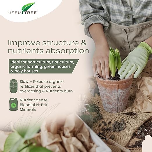 NeemTree Neem Gold (4-1-2) 4 Pounds Organic - Neem Seed Meal Fertilizer- Seed Meal for Indoor and Outdoor Plants, Lawn & Garden Growth - Vegan Neem Seed Meal Fertilizer | OMRI Approved