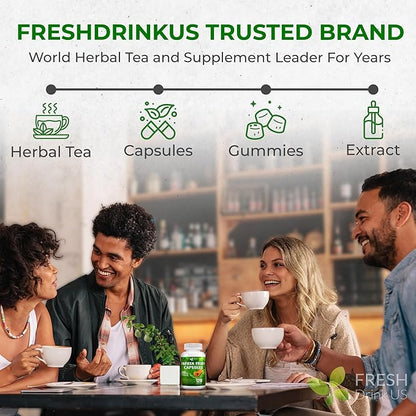 FRESHDRINKUS, 120 Papaya Fruit Extract Capsules| Papain Enzyme| 100% from Natural Papaya Fruit Extract| 500mg per Capsule| 1,000mg per Serving| 60 Days Supply| Vegan Capsulesc Non-GMO, Gluten-Free