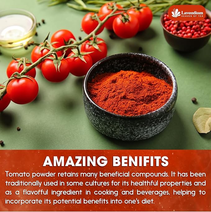 Lavendium, Premium 1.56 lbs (25oz) Tomato Powder – 100% Pure Dehydrated Tomato – Non-GMO, Vegan, Gluten-Free, No Additives – Rich Color & Flavor – Great for Cooking, Seasoning, Sauces & More