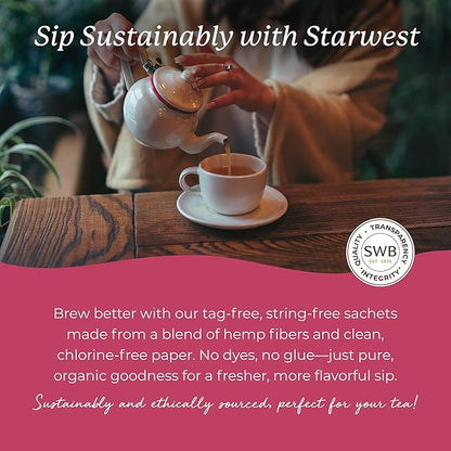 Starwest Botanicals Organic Milk Thistle Seed Tea - Caffeine Free Herbal Tea, Promotes Calm, USDA Organic Milk Thistle Seed, String Free Sachets, Non GMO - 20 Tea Bags