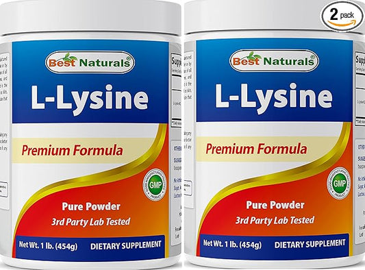 Best Naturals Lysine Powder, 1 Pound - 100% Pure (1 LB (Pack of 2))