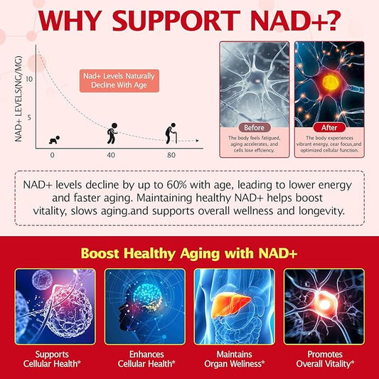 1000MG High-Pontency Liposomal NAD+ Liquid Supplement with Resveratrol & Quercetin, High Purity-Supports Cellular Longevity, Anti-Aging, Energy Metabolism | 21 Packets