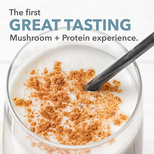 Plantfusion Mushroom Protein Powder - 3 in 1 Vegan Protein Powder, Mushroom Supplement, and Adaptogen Supplement - Support Mental Focus, Immunity, and Recovery - Vanilla 1lb