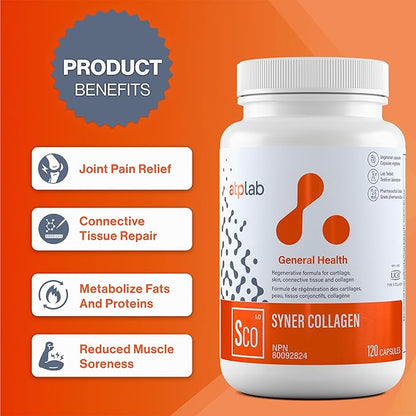 ATP LAB | Syner Collagen 120 caps | Formerly Collagenik. Collagen Regeneration Formula 79% More Effective Than glucosamine