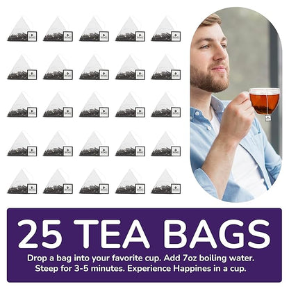BREWIX, Earl Grey with Lavender Tea, Picnic in Paris Black Tea (25 Pyramid Tea Bags) | Black Tea with Bergamot, Lavender and Vanilla Notes | Gourmet Tea