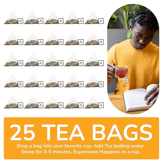 BREWIX, Royal Orange Spice Black Tea (25 Pyramid Tea Bags) | Tea with Orange and Spices | Premium Tea | Iced Tea Bags | Caffeinated And Sugar-Free